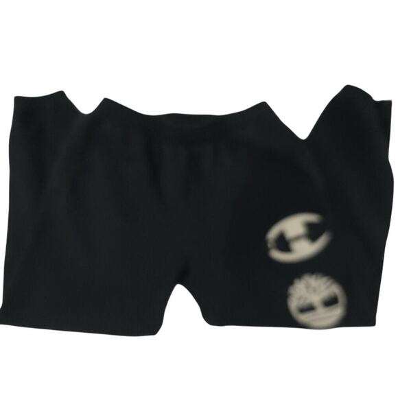 Champion X Timberland Joggers Size Large Black Big Logos Spellout - Picture 8 of 16